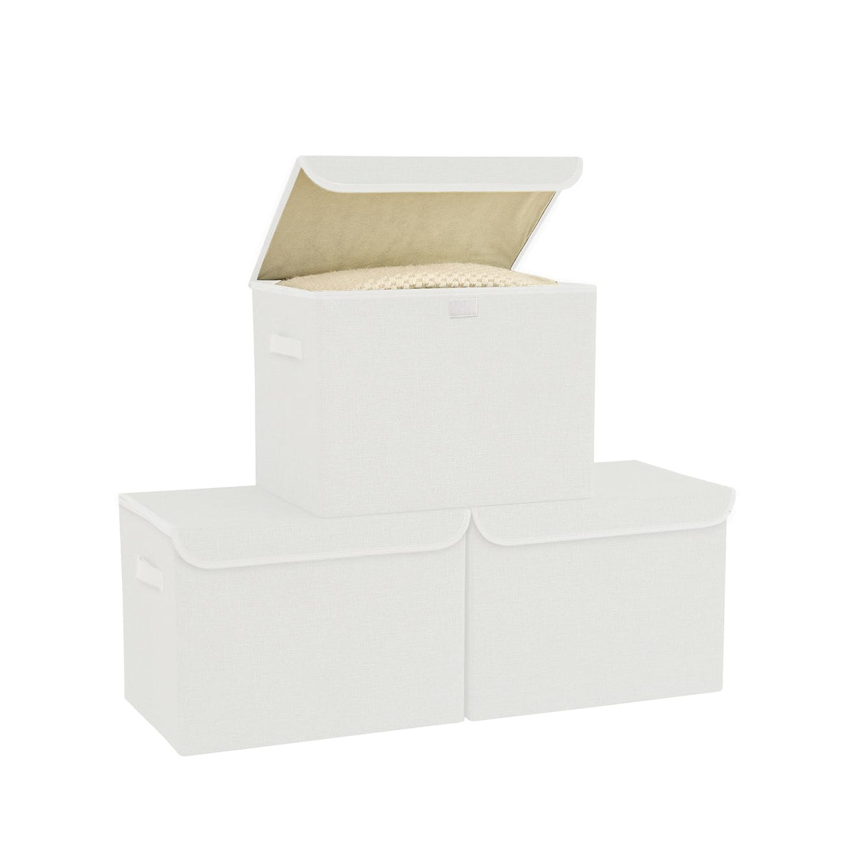 Bagnizer Small Collapsible Storage Boxes with Lids & Handles 3PCS