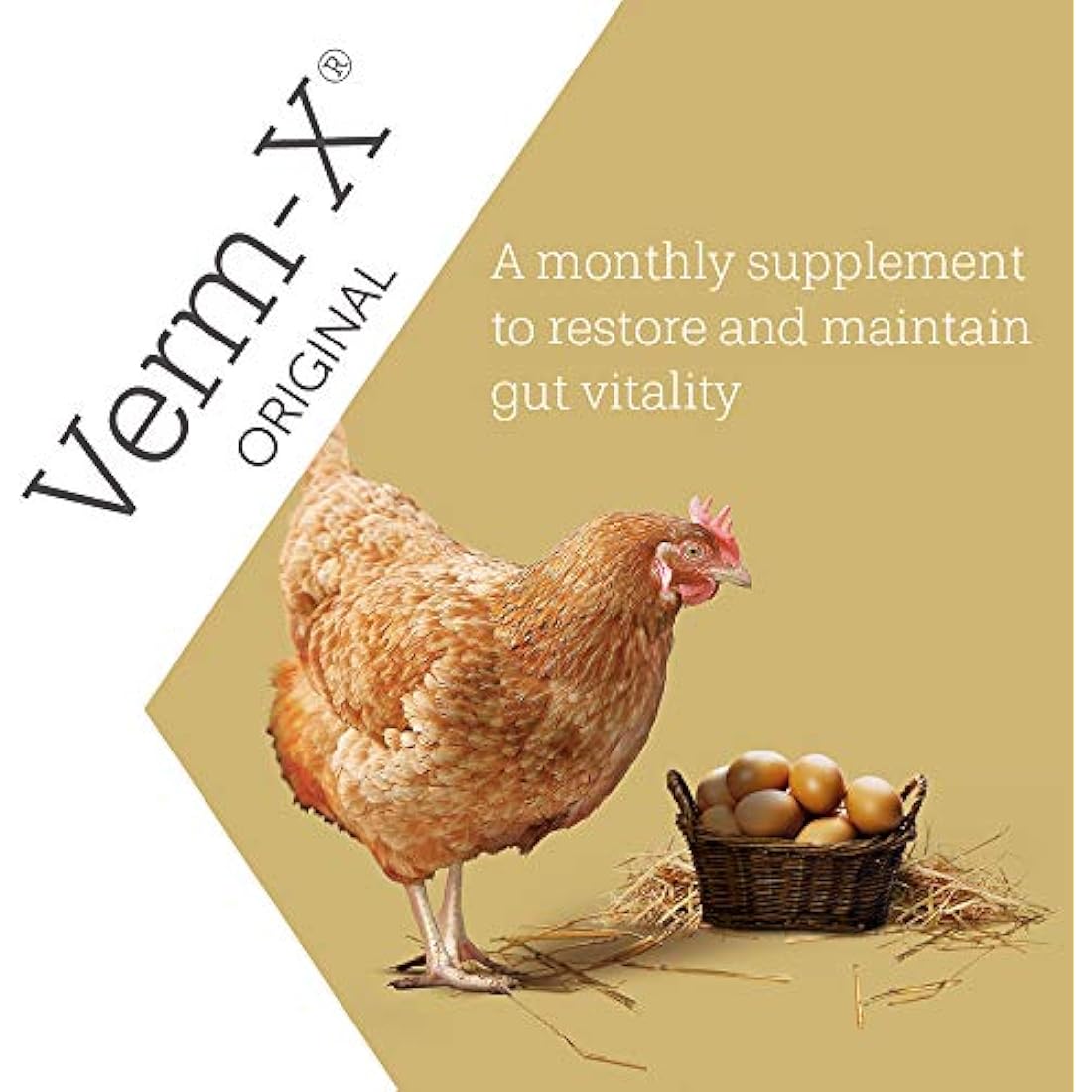 Verm-X 100% Natural Liquid for Poultry. Supports Intestinal Hygiene. Vet Approved. UFAS Assured. Contains Prebiotic for Gut Biome. Restores and Maintains Gut Vitality. Wormwood Free - 500ml