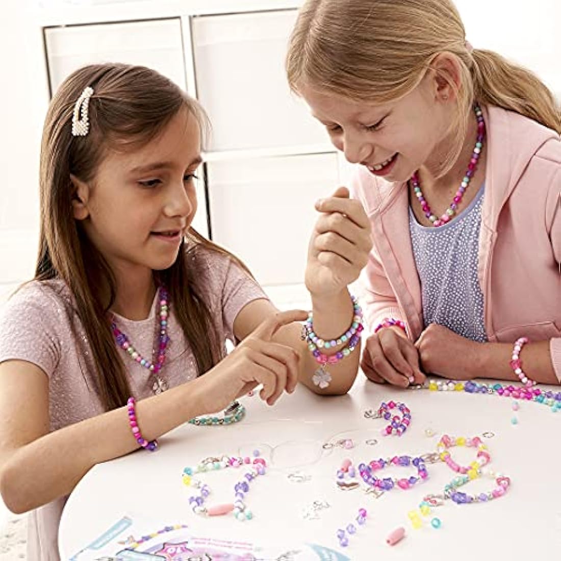 Unicorn Charm Jewellery | Create Beautiful Bracelets & Necklaces | Includes 10 Metal Charms And Over 300 Beads| Made With 100% Recycled Plastic | For Ages 4+