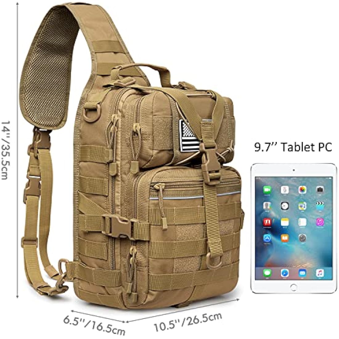 G4Free Tactical Sling Backpack Big Molle EDC Range Bag Pack Assault Military Shoulder Rucksack One Strap Daypack