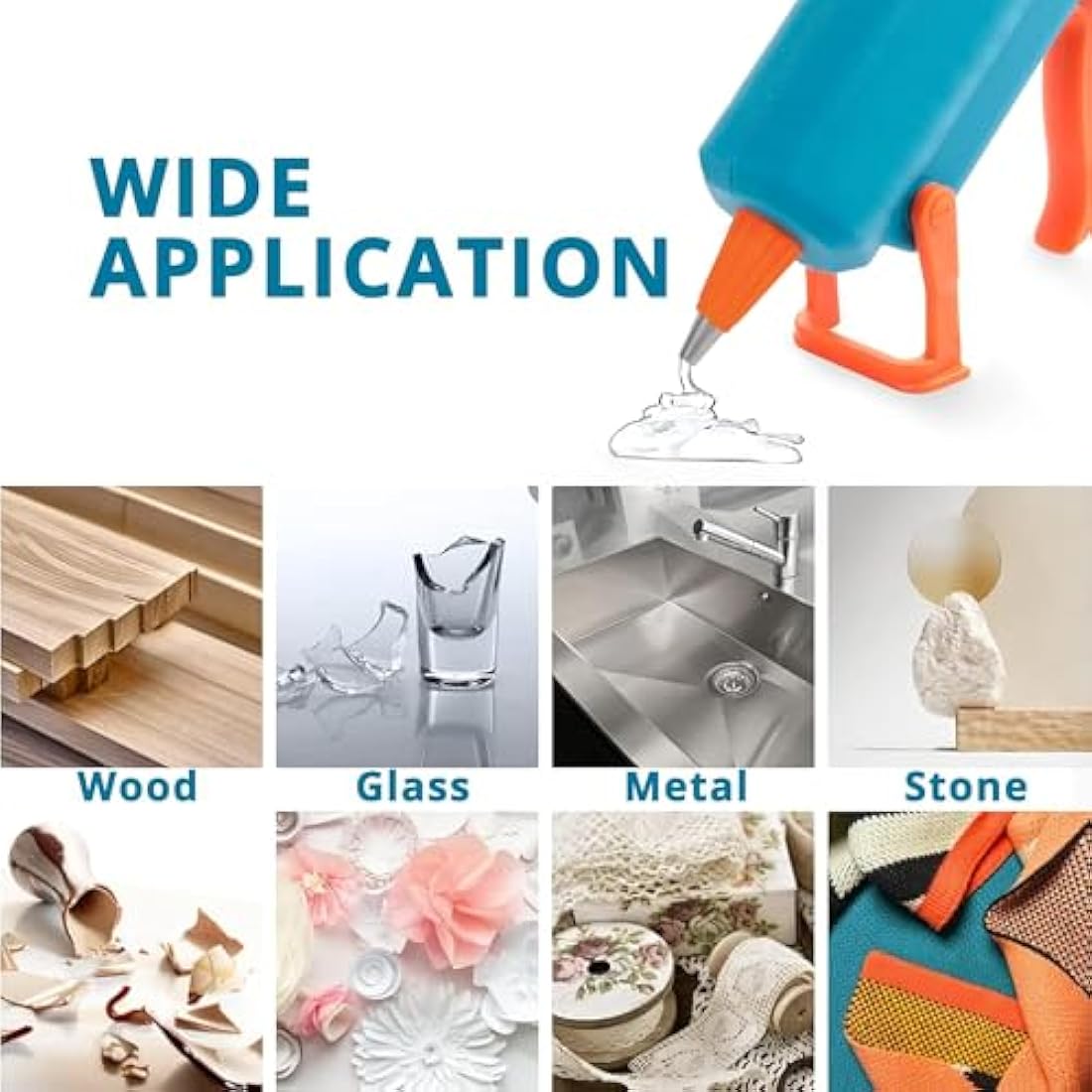 Tilswall Hot Glue Gun Kit, 50W Mini Melt Gun with 75pcs 130mm Glue Sticks for Crafting, DIY, Art, Sealing, Home Repairs, Cards, and Glass