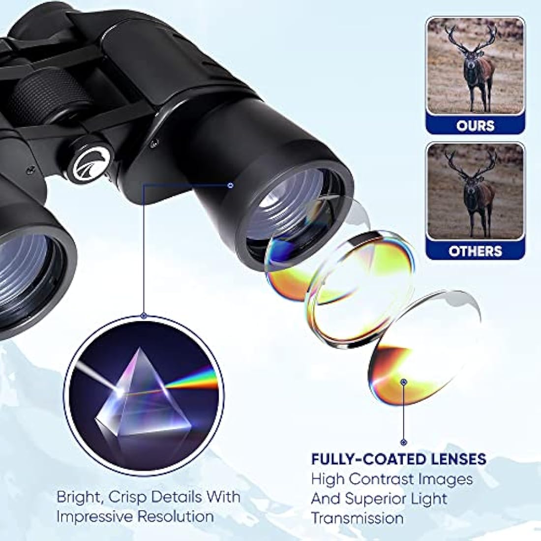 Praktica Falcon 8x40mm Porro Prism Field Black Binoculars - Fully Coated Lenses, Sturdy Construction, Aluminium Chassis, Sharp Clear Image, Bird Watching, Sailing, Hiking, Sightseeing, Astronomy