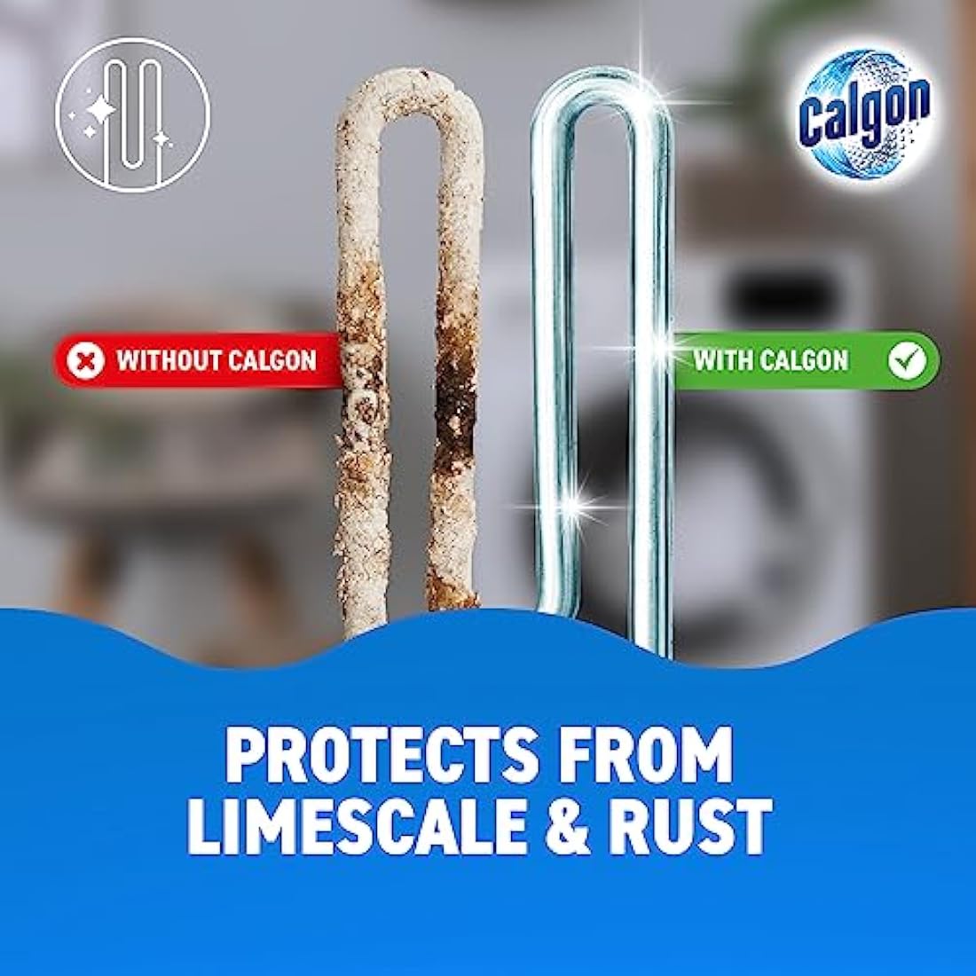 Calgon 4-in-1 Washing Machine Cleaner and Water Softener Tablets, Removes Limescale & Odours, Deep Clean, Units: 45 Tablets, Size: L Pack (Packaging May Vary)