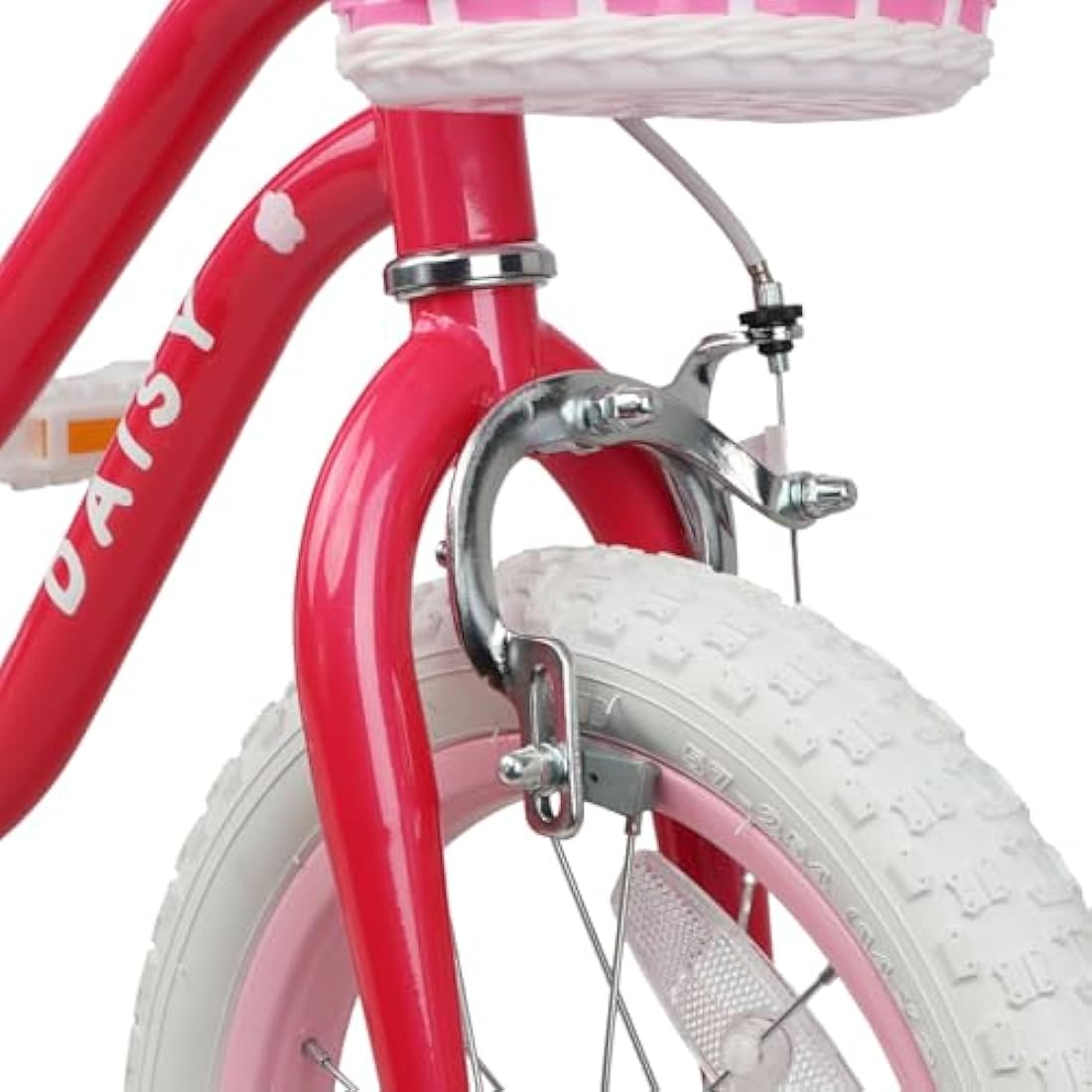 Glerc Daisy 12  Inch Girls Bike for 2-7 Years Kids with Stabilisers Basket Streamers and Bell,Multiple Colors