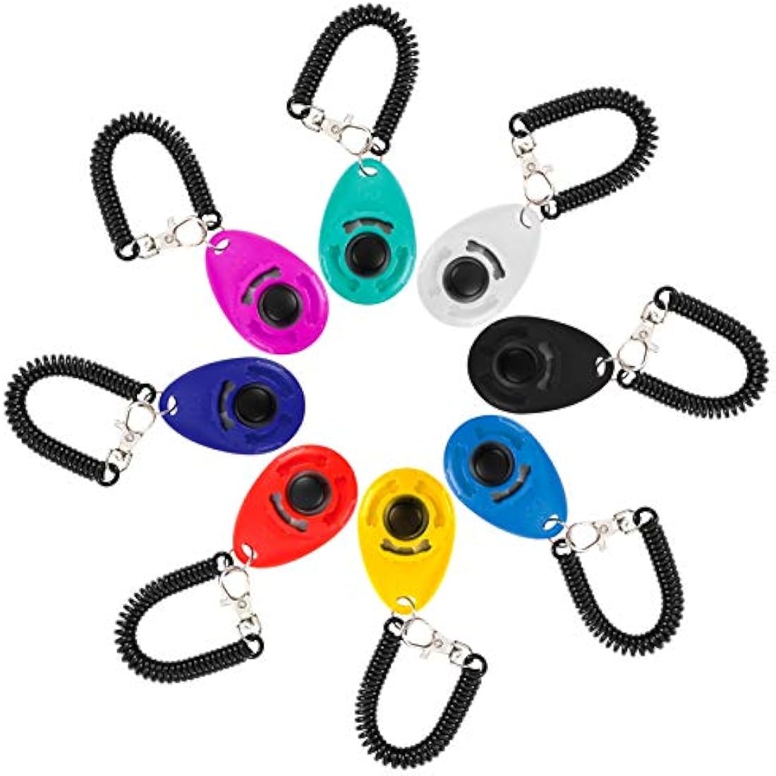 Bestomrogh 8 Pack Dog Training Clicker with Wrist Strap and Big Button Effective Behavioral Training Tool for Dogs Cats Birds Horse and Other Pets(Multi-Color)