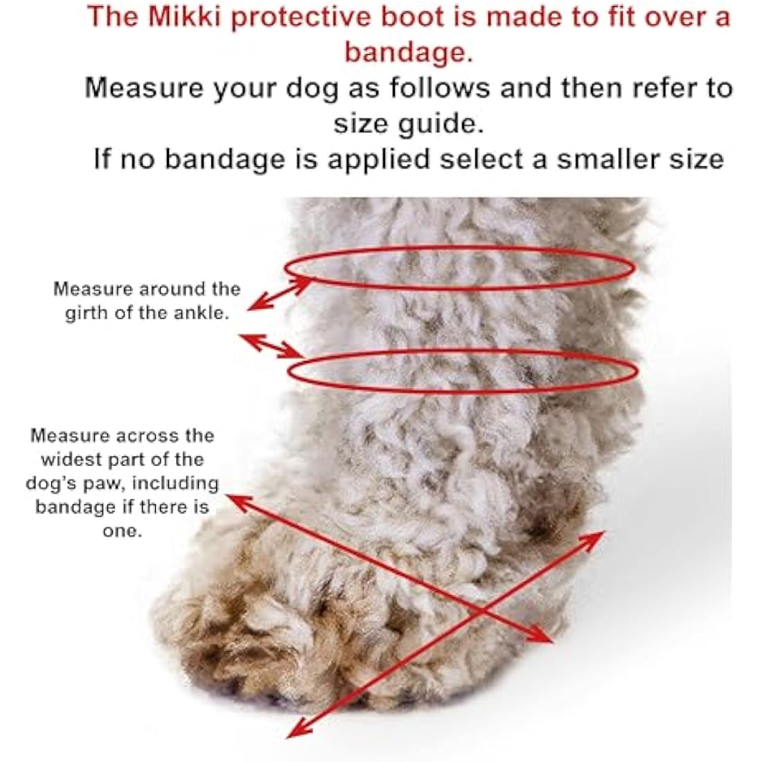 Mikki Dog, Puppy Hygiene Protective Dog Boot - Helps Keep Injured Paws Dry and Clean - Size 2