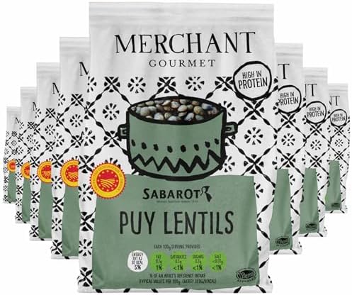Merchant Gourmet Dried Puy Lentils 2.4 kg - High Fibre, High Protein, Low Fat, Vegan - No Need to Pre-Soak - Pack of 8 x 300g Boxes