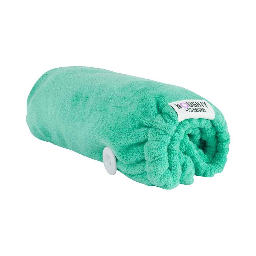 Noughty 97% Natural Microfiber Hair Towel Quickly Absorbs Moisture Quick-dry Wrap, Reduces Breakage Combats Frizz Green