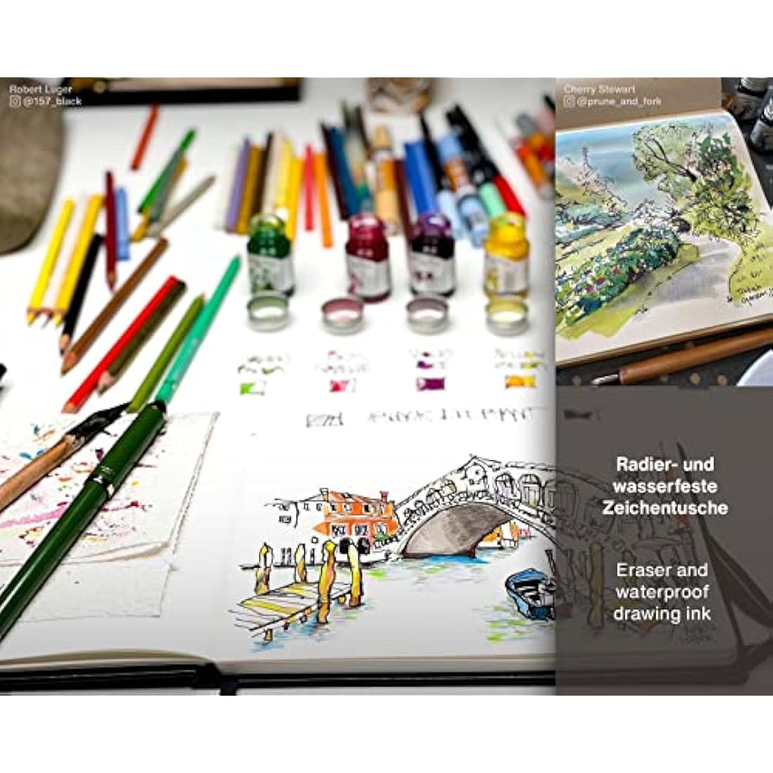 Octopus Write & Draw Ink Set - Basic Mix Calligraphy Ink for Fountain Pens, Waterproof, 6 x 6 x 10 ml
