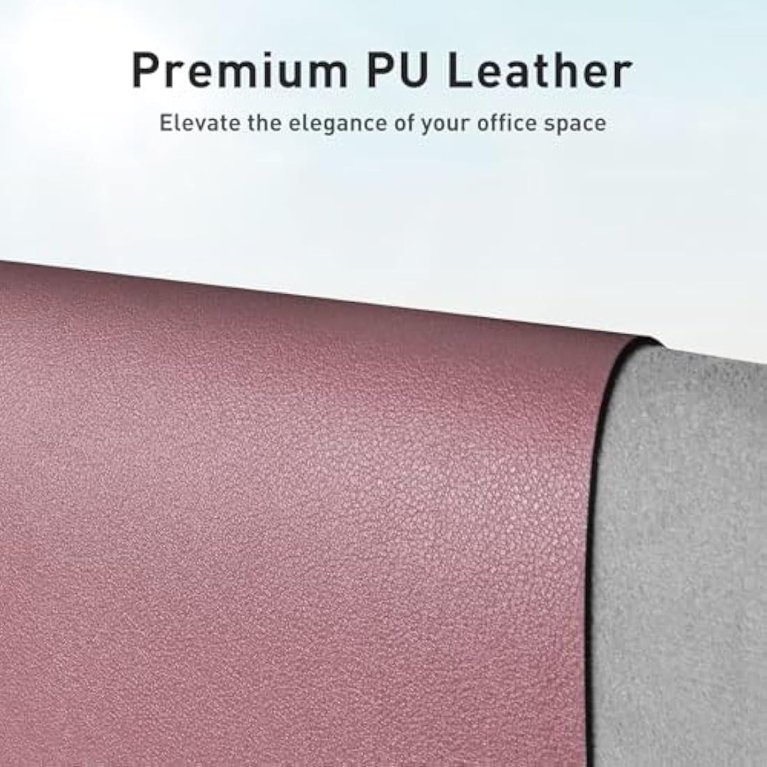 Leather Desk Pad Protector, Mouse Pad, Office Mat, Non-Slip PU Leather Blotter, Laptop Desk Pad, Waterproof Writing Pad for Office and Home (91cm x 43cm, Dark Pink)