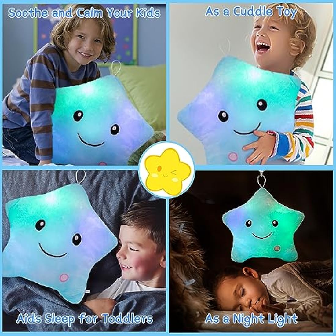 NYOBABE Sensory Toys for Autism,Light Up Star Teddy Sensory Lights for Toddlers,Kids Sleep Aid Adhd Autism Toys,Autism Sensory Equipment,Birthday Xmas Gifts for Boys Girls Ages 3 4 5 6 7 8 9 Blue