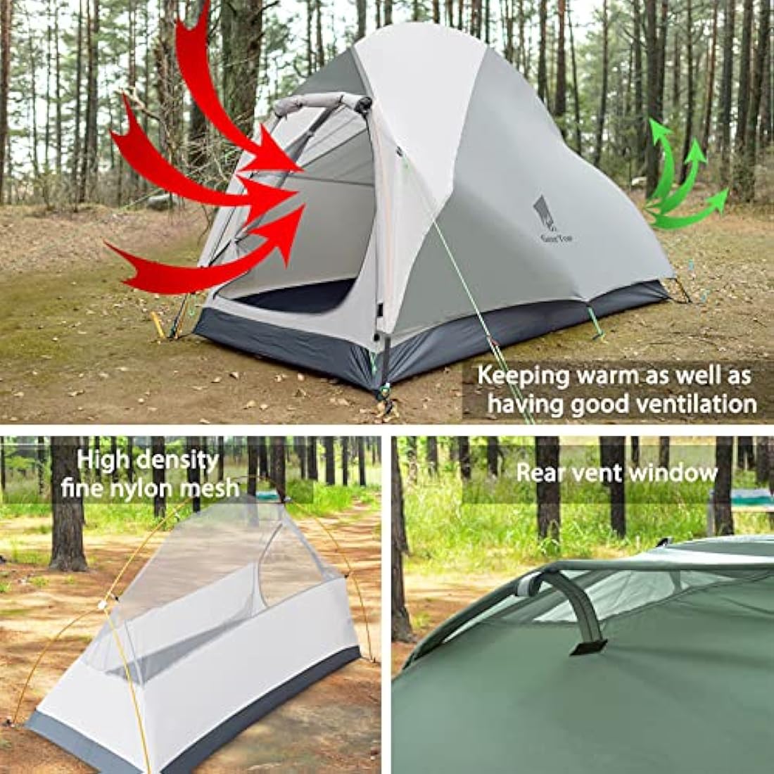 GEERTOP Ultralight Camping Tent 1 Person 3-4 Season Lightweight Waterproof Tents Easy Setup Free Standing Dome Tent for Outdoor Backpacking Hiking Mountaineering