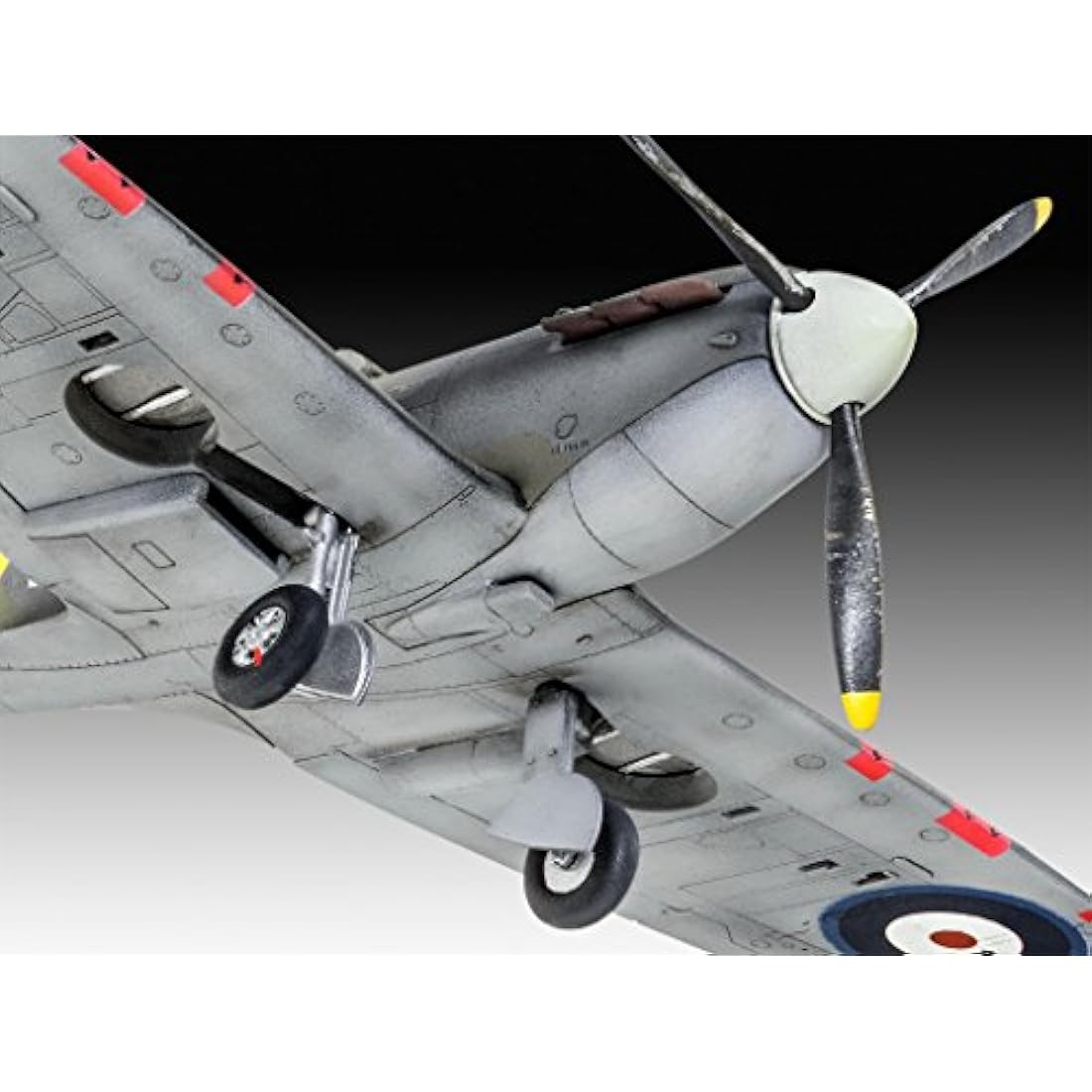 Revell Model Set 63953 Spitfire Mk.IIa 1:72 Scale Unbuilt/Unpainted Plastic Model Kit with Contacta Professional Glue, Paintbrush & Selected Aqua Color Paints