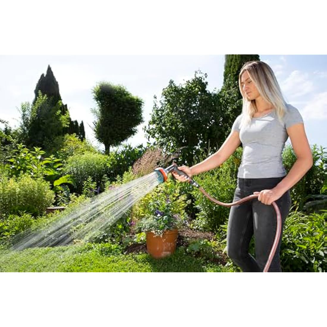 Gardena Premium Multi Sprayer: Garden Sprayer for Watering and Cleaning, Five Spray Patterns, Filter, Lock, Robust, Frost Protection (18317-20)