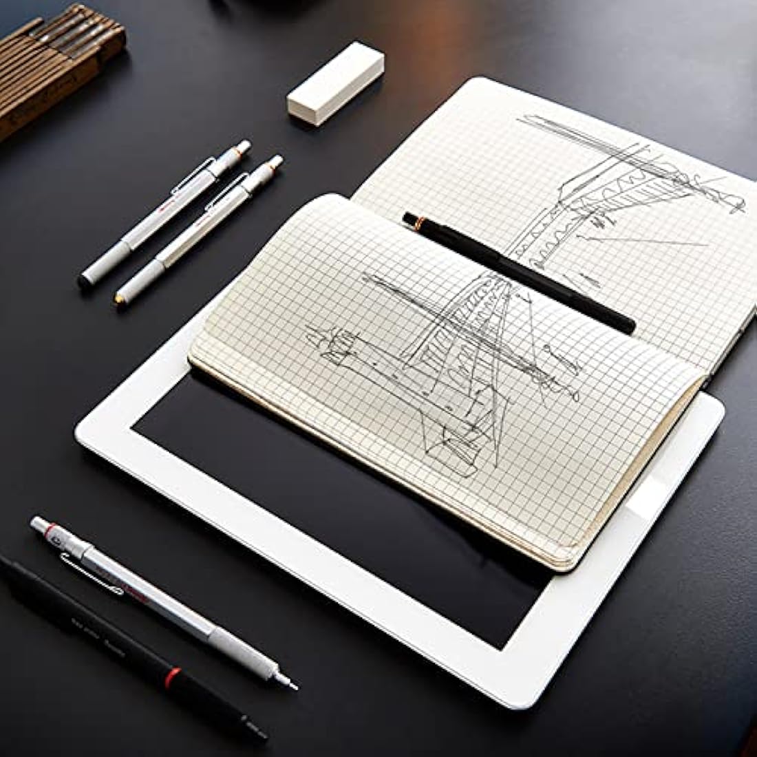 rOtring 800 Mechanical Pencil | HB 0.7 mm | Black Metal Barrel