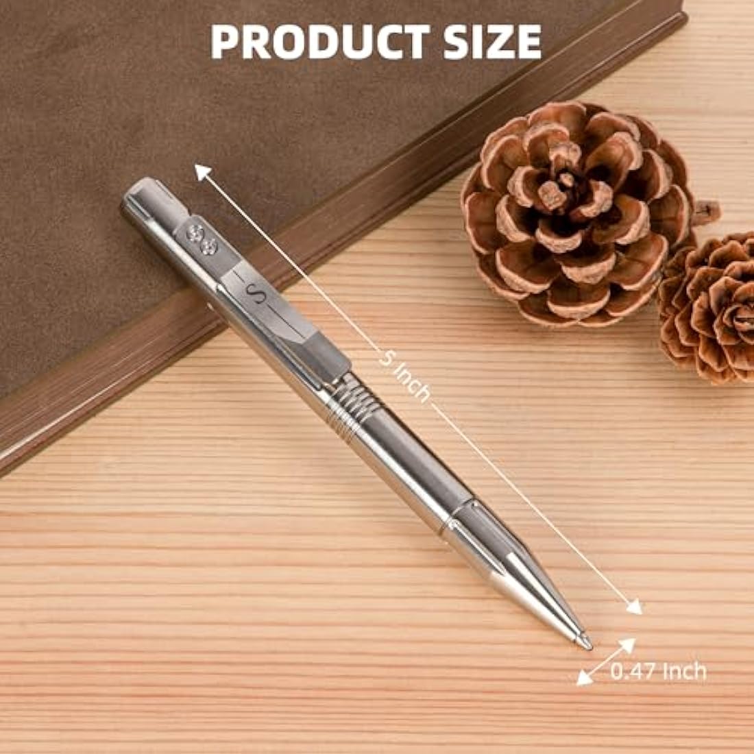 SMOOTHERPRO Titanium Bolt Action Pen | Compatible With Parker Refill | Retractable Refillable Metal Pen | for Men Women Business Writing Office Signature(GT02) | Color Natural