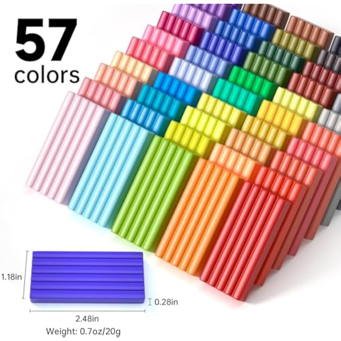 Shuttle Art Polymer Clay, 57 Colors Oven Bake Modeling Clay, Creative Clay Kit with 19 Clay Tools and 10 Kinds of Accessories, Non-Toxic, Non-Sticky, Ideal DIY Art Craft Clay Craft for Kids Adults