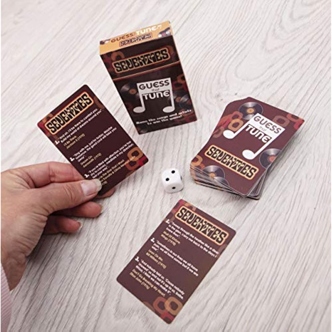 Boxer Gifts Seventies Guess That Tune Music Quiz Game - Party Games For Adults & Family - 1970s Songs Trivia - 70s Gifts For Men & Women, Brown