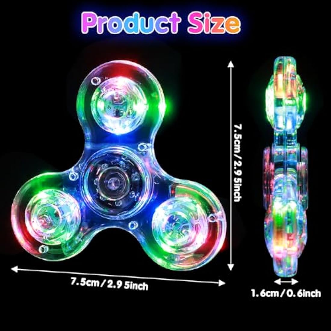 Gigilli Fidget Spinners 16 Pack, Party Favors Led Light Up Fidget Spinners for Kids, Goodie Bag Stuffers Fidget Spinner Glow in The Dark Party Supplies, Birthday Classroom Prizes