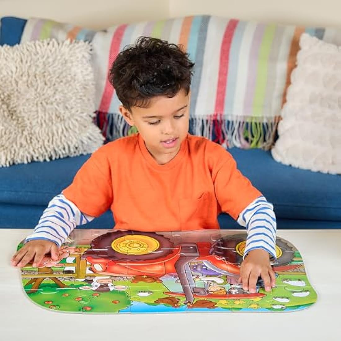 Orchard Toys Big Tractor Jigsaw Puzzle, 25-Piece Farm Themed Shaped Puzzle For Ages 3-6, Includes Poster, Perfect Party Gift