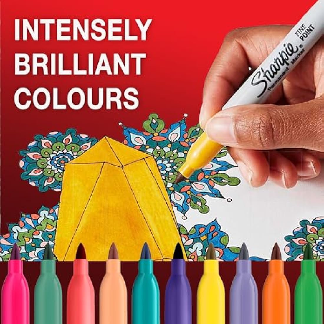 Sharpie Permanent Markers | Fine Point for Bold Details | Assorted Colours | 12 Marker Pens