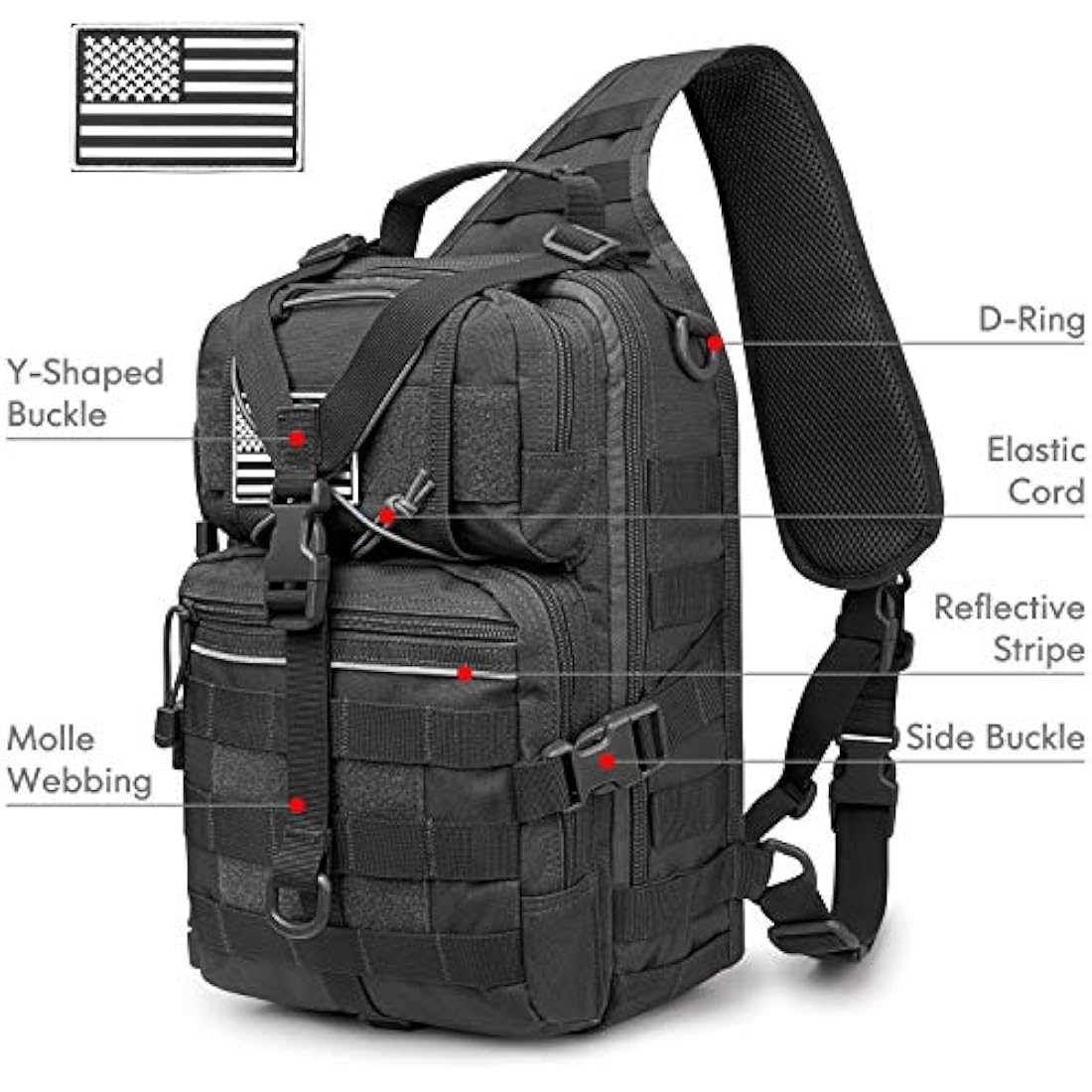 G4Free Tactical Sling Backpack Big Molle EDC Range Bag Pack Assault Military Shoulder Rucksack One Strap Daypack