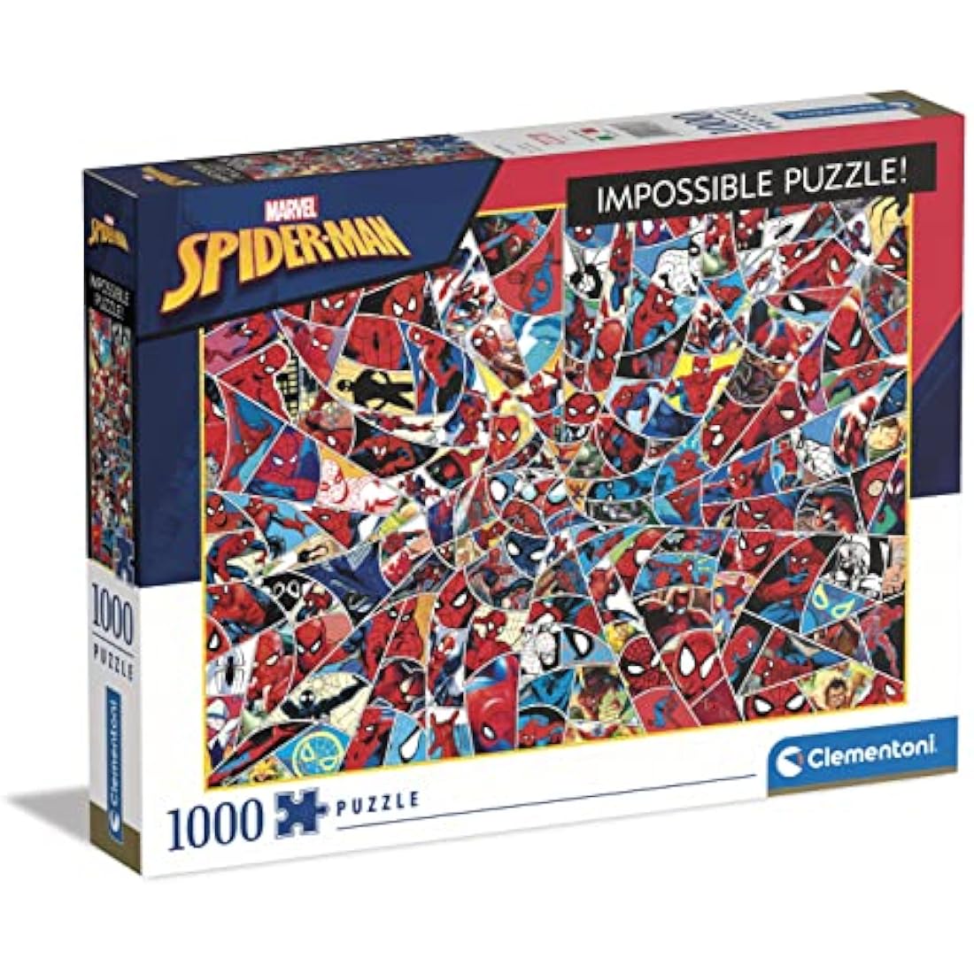 Clementoni - 39657 - Impossible Marvel Spiderman - Jigsaw Puzzle 1000 Pieces, Made In Italy, Jigsaw Puzzle For Adults