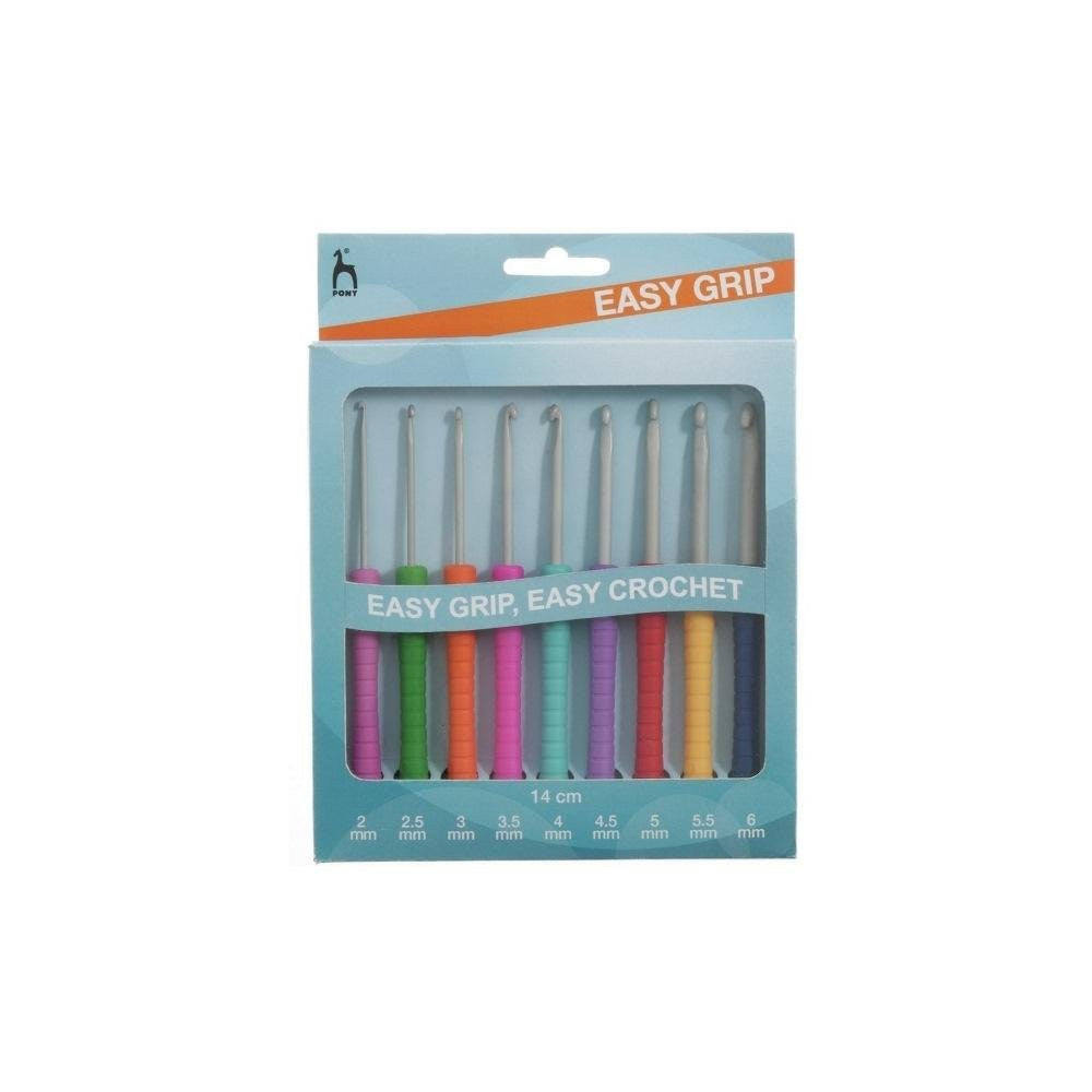 Pony Easy Grip Crochet Hook Set - 9 Hooks sizes 2mm - 6mm