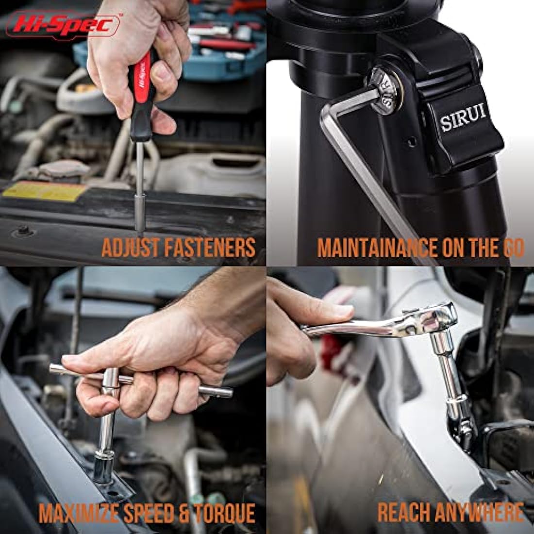 Hi-Spec 67pc Car Repair & Motor Mechanics Vehicle Tool Kit Set for Home Garage and Roadside DIY. Auto Tools in a Compact Toolbox Case of Pliers, Ratchet Wrench and Sockets