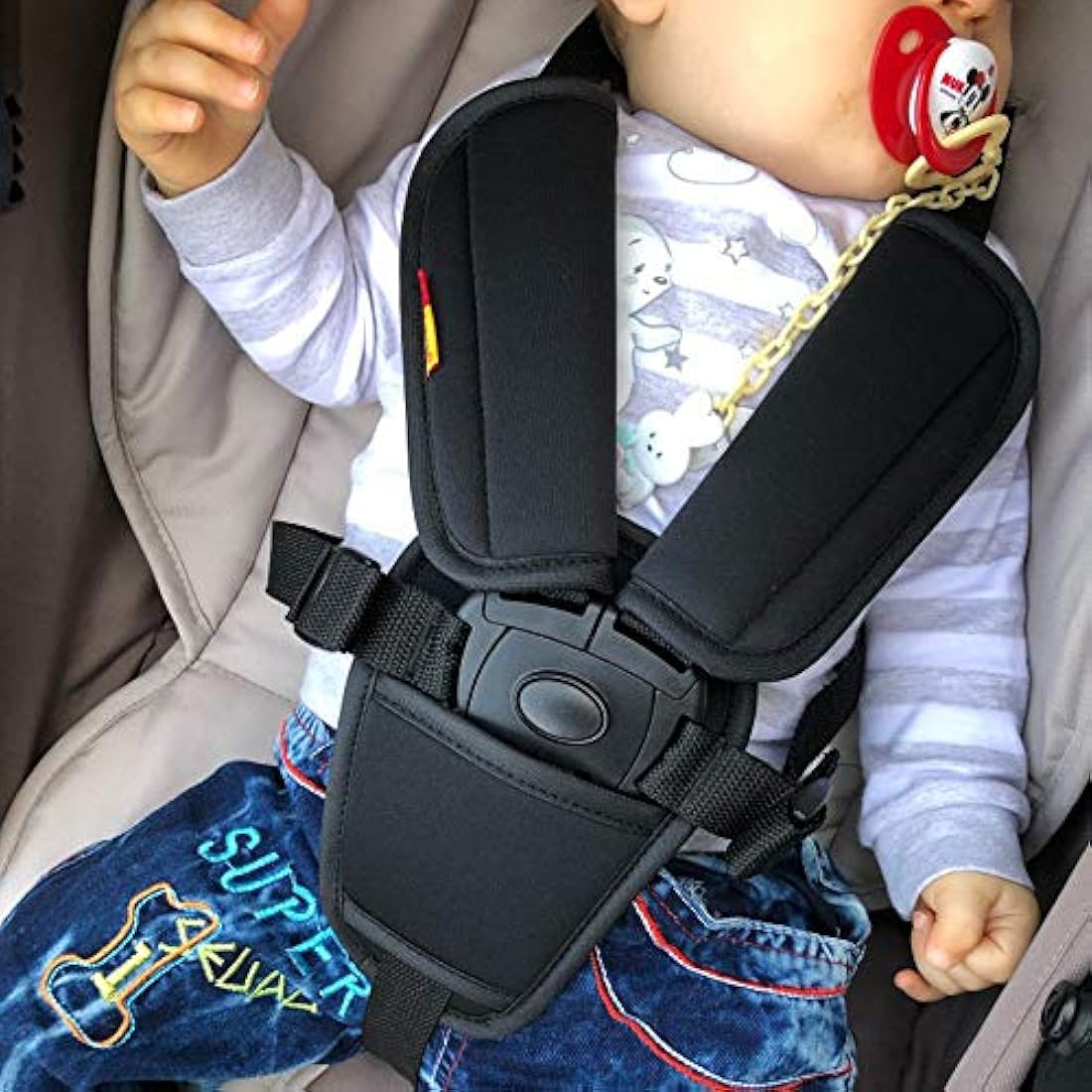 2 Piece Baby Stroller Car Seat Seat Belt Cushion Universal High Chair Crotch Belt Pads for Newborns Infants and Kids (Crotch Pads)