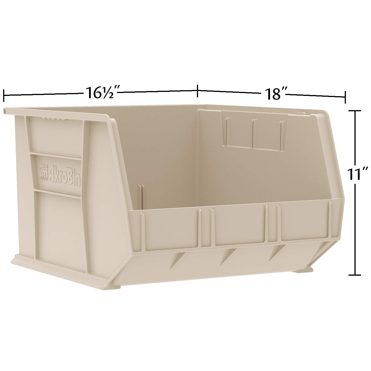 Akro-Mils 30270 AkroBins Plastic Storage Bins, Space-Saving Stackable Bins for Garage, Pantry, Craft Organization, 45.7 cm x 41.9 cm x 27.9 cm, Black