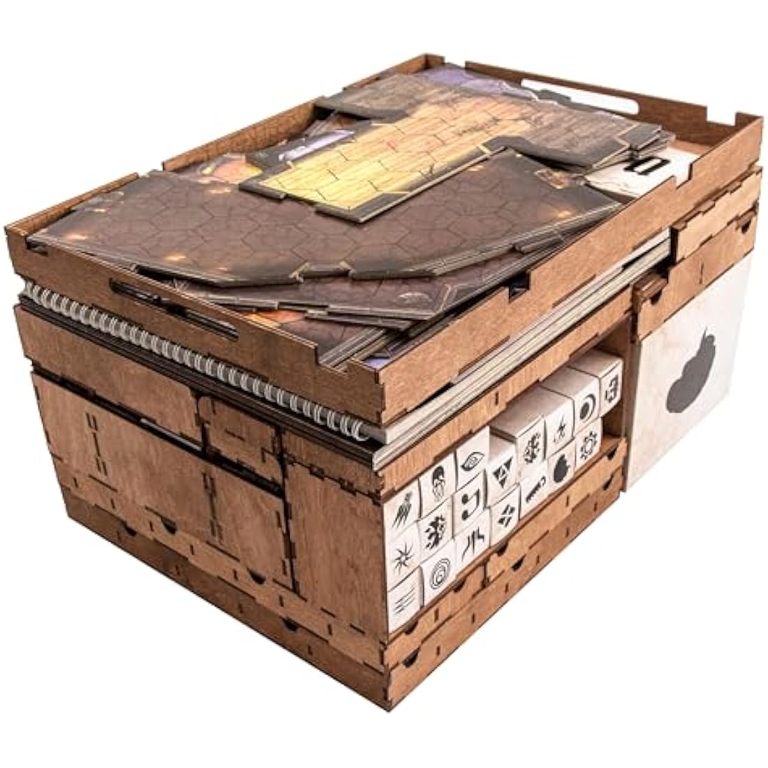 SMONEX Wooden Organizer and Four Player Boards Compatible with Gloomhaven Board Game - Box Suitable for Storage All Gloomhaven Expansions - Insert and Storage
