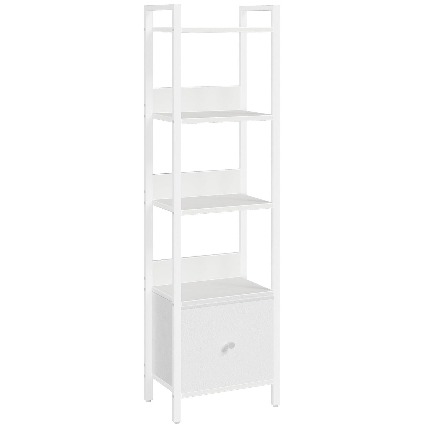 MAHANCRIS Bookshelf, 5-Tier Bookcase with Removable Drawer, Freestanding Book Shelf for Small Space, Storage Shelf Organizer, for Living Room