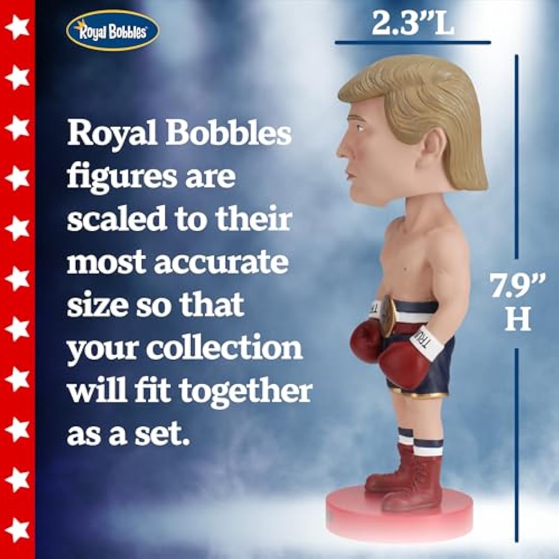 Royal Bobbles Donald Trump Boxer Bobblehead, Premium Polyresin Lifelike Figure, Unique Serial Number, Exquisite Detail