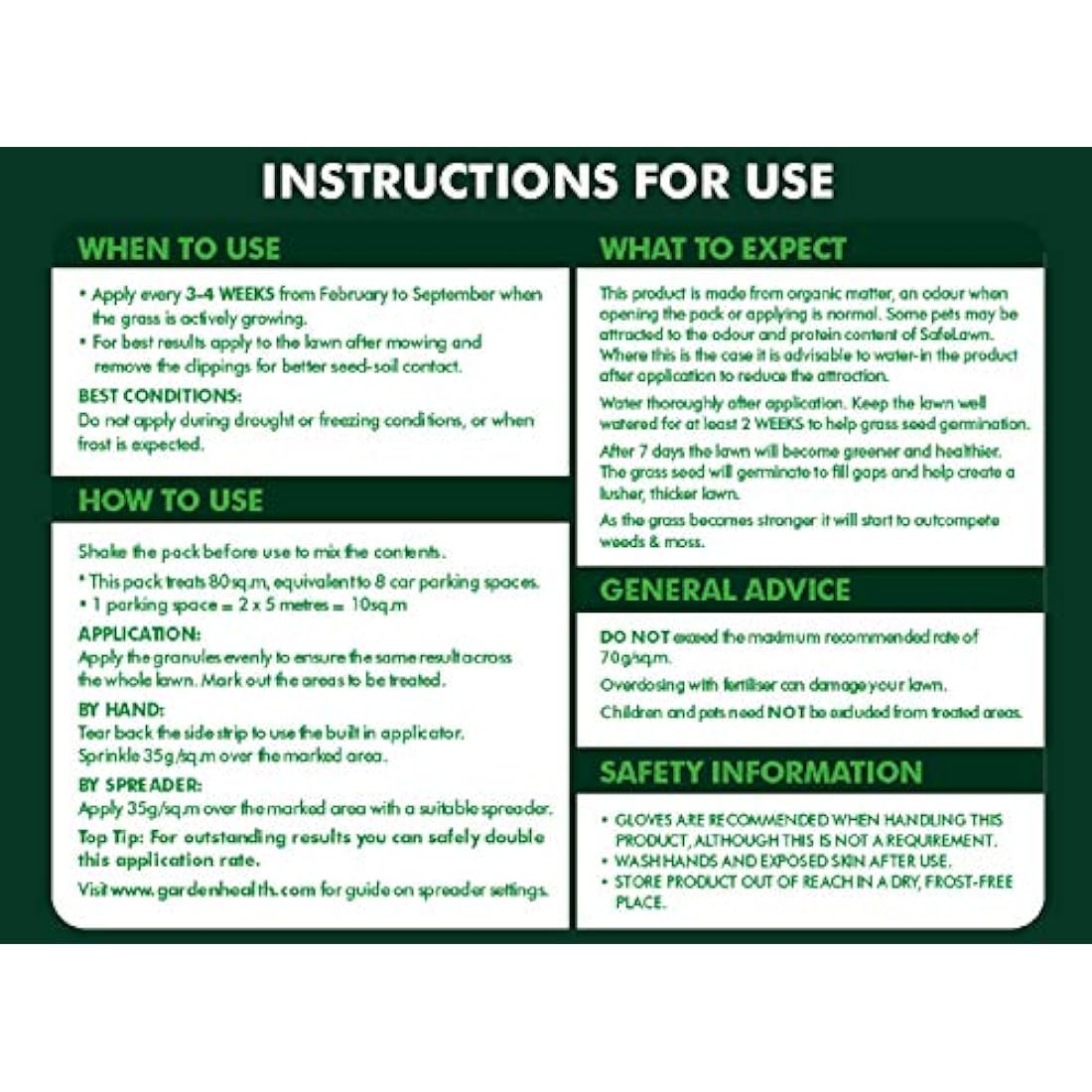 Westland 20400352 SafeLawn Child and Pet Friendly Natural Lawn Feed 80 m2, Green, 2.8 kg