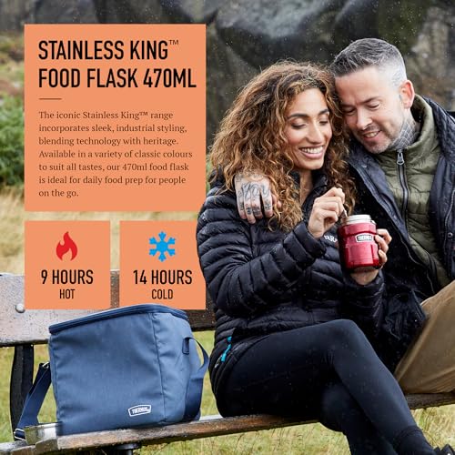 Thermos Stainless King Food Flask, 470ml Capacity - Sleek Multi- Purpose Flask for Daily Food Prep - Durable Stainless Steel with Classic Copper