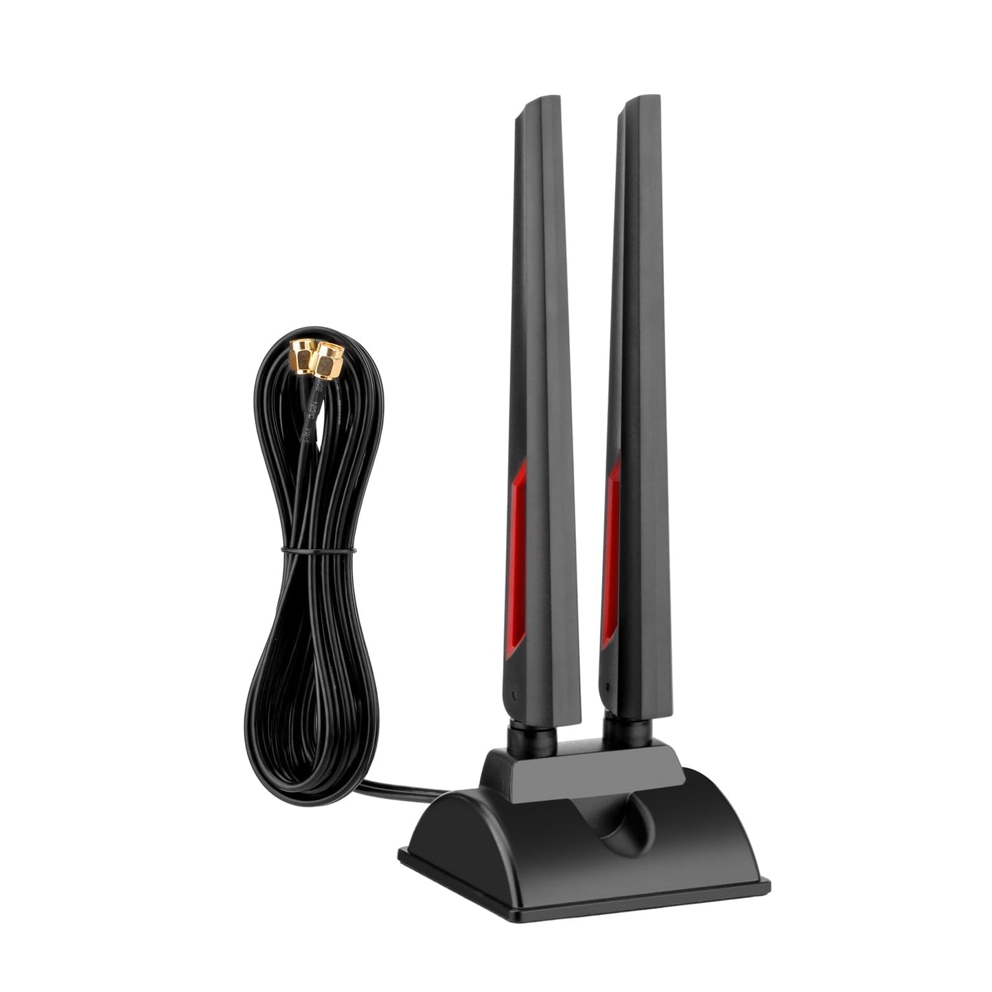 Superbat High Gain WiFi 6E Aerial Tri-Band Antenna 2.4GHz 5GHz 6GHz Magnetic RP-SMA Antenna for PC Desktop Computer WiFi 6 6E Router Bluetooth Gaming