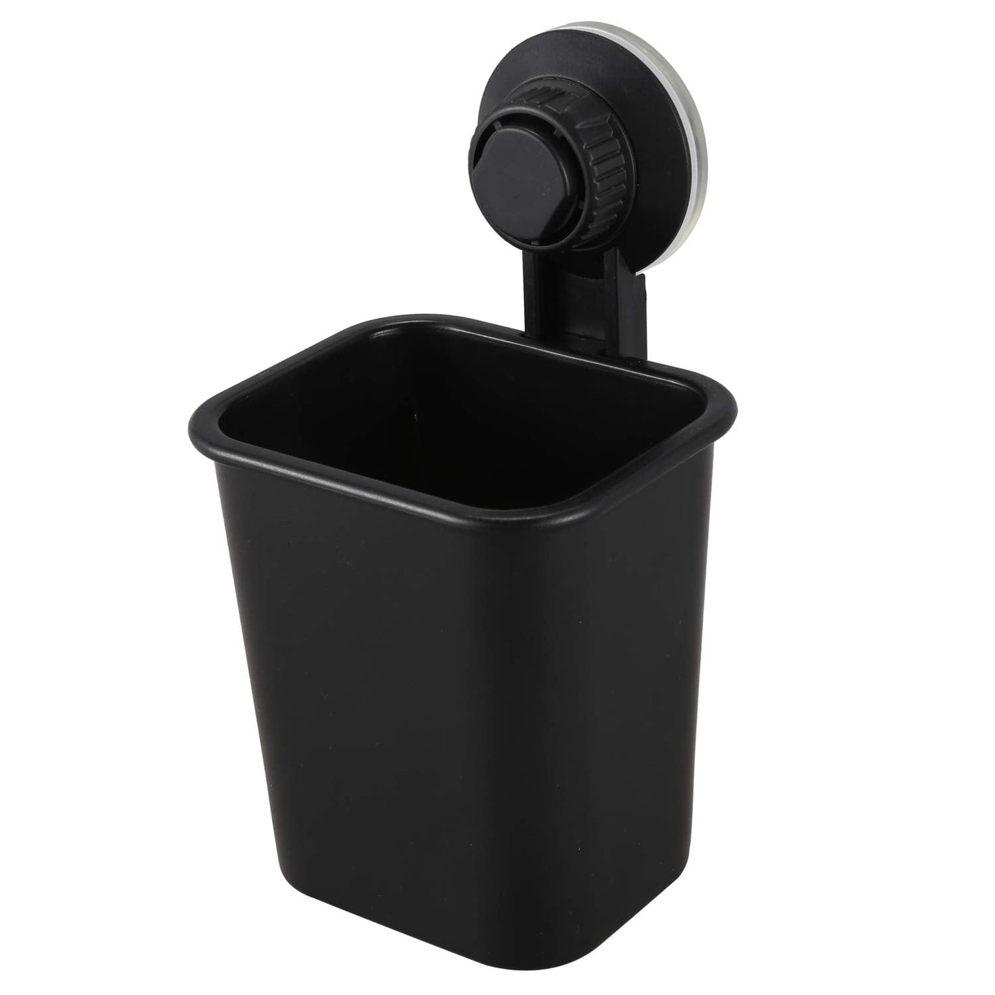 Giilayky 1 PC Suction Cup Toothbrush Cup Holder Rack Plastic Holder Toothpaste Storage Box for Kitchen Bathroom Toilet Black