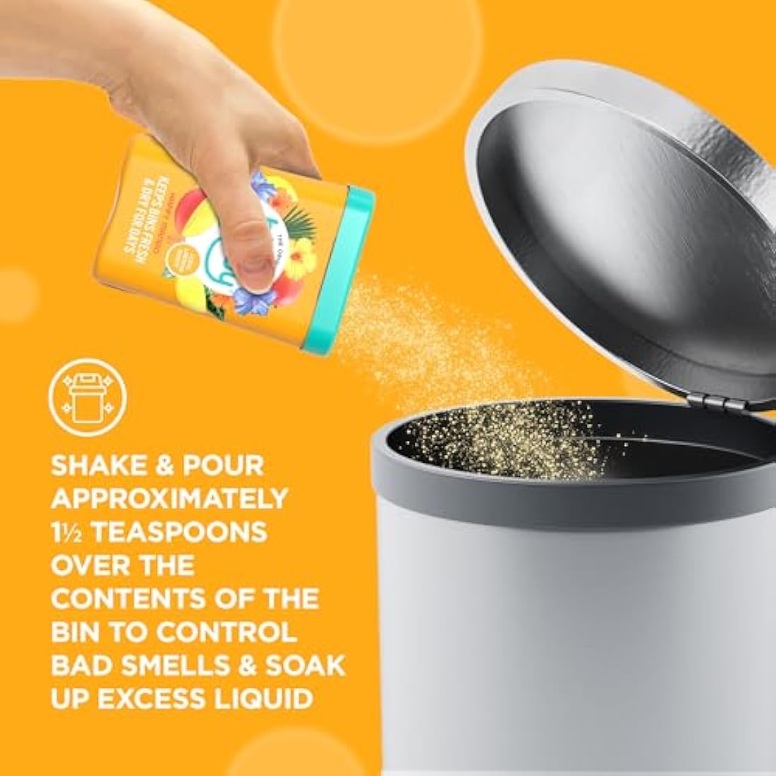 Bin Buddy Surf's Up Bin Freshener Powder 450g, Pack of 3 – Leaves Your Bin Smelling Great – Suitable for Indoor Kitchen, Bathroom, Food Waste Bins and Outdoor Wheelie Bins