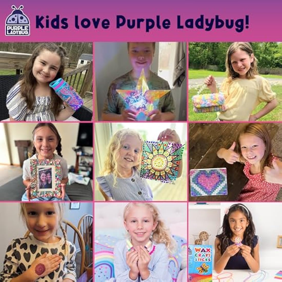 PURPLE LADYBUG Glamour Headband Making Kit for Girls - DIY Hair Accessories & Hair Bands - Craft Kits for Kids - 5 Year Old Girls Gifts, Girl Birthday Presents for Ages 5-10, Summer Crafts Activity