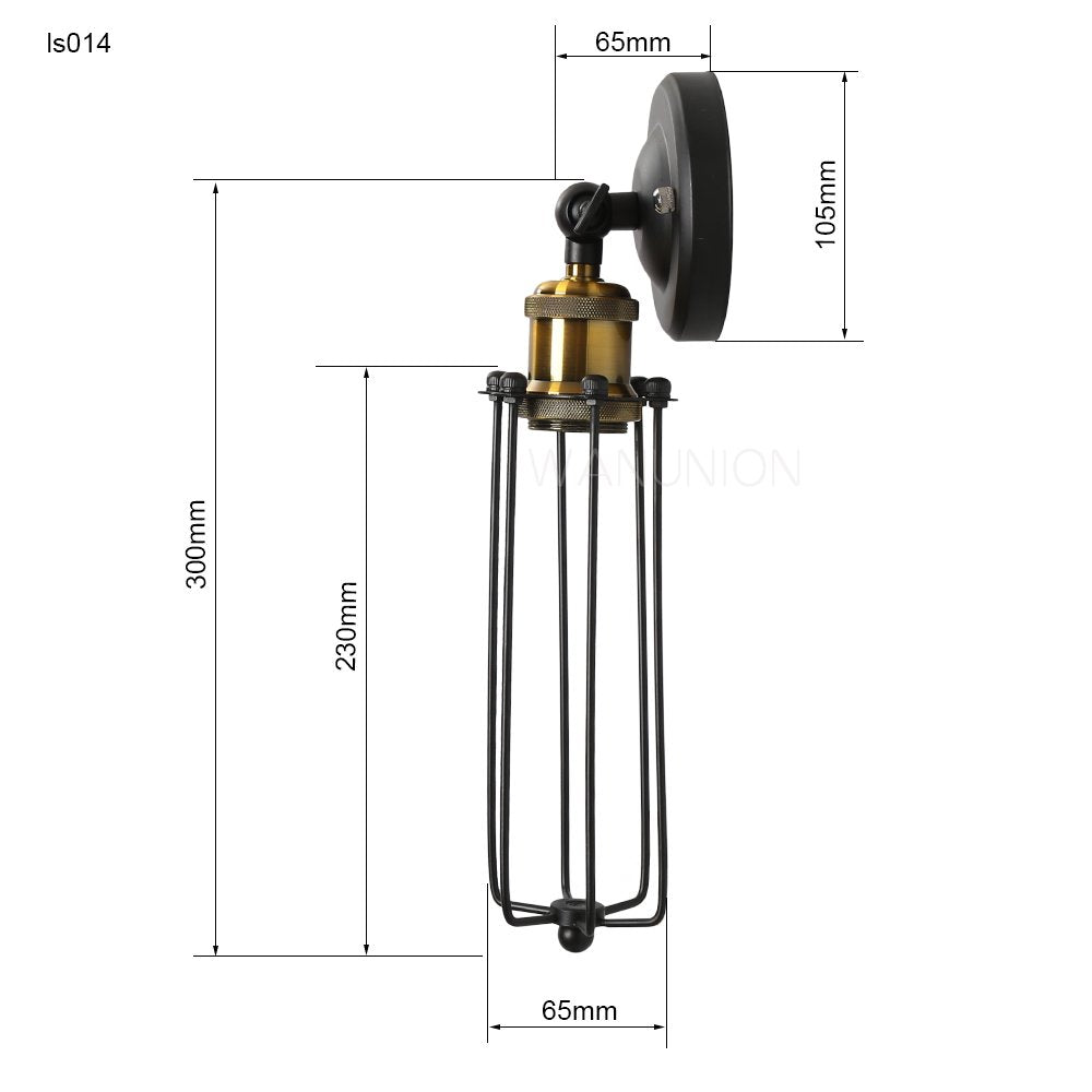 Two Packs Industrial Vintage Wall Light Tube Bulbs Rustic Adjustable Angle Wire Metal Cage Wall Lamp Sconces Retro Indoor Lighting Fixture Fit for