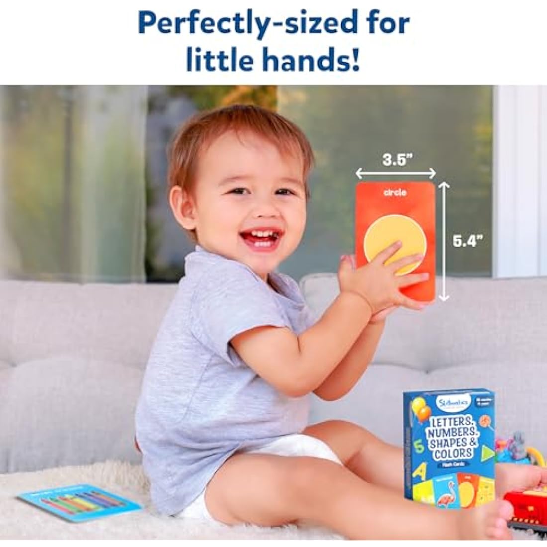 Skillmatics Thick Flash Cards for Toddlers - Letters, Numbers, Shapes & Colors, Montessori Games, Preschool Learning Activities for 1, 2, 3, 4 Years
