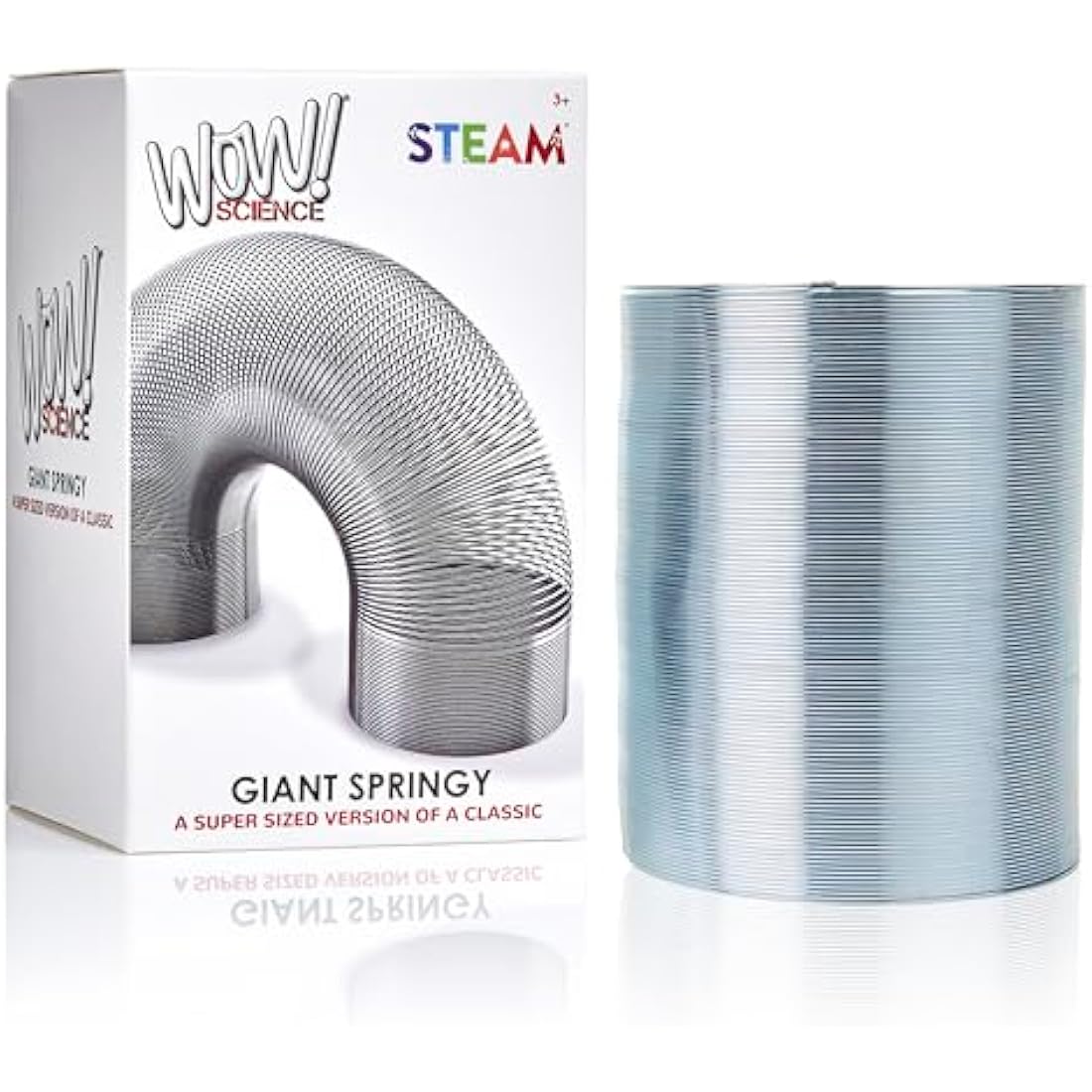 WOW! STUFF Super-Size Metal Spring Toy – Giant Stretchy Slinky for Kids and Adults – Classic Sensory STEM Toy, Performs Tricks, Walks Downstairs, Robust and Durable, Fun for All Ages 5+