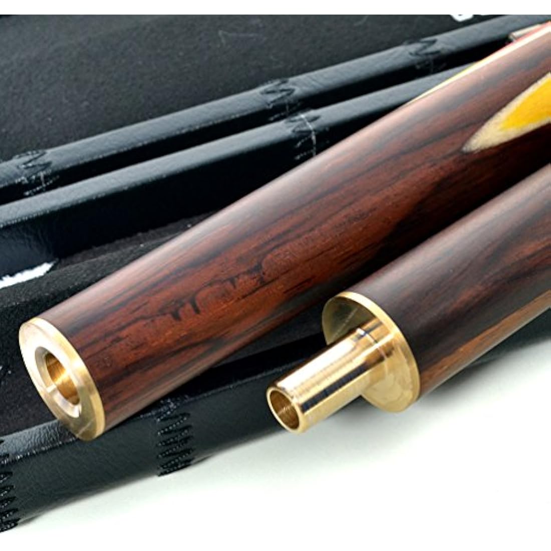 CUESOUL 57" 3/4 Jointed Snooker Cue Hand-Spliced with 2 Extensions Packed in Leatherette Cue Case