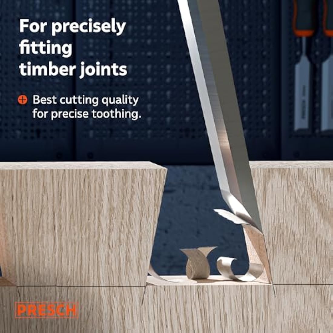 Presch Wood Chisel Set 4 pcs. incl. Bag (6, 12, 18 & 24mm) - Fully Polished for immediate use - for Professionals with a 25° Angle and Robust Metal Striking Cap
