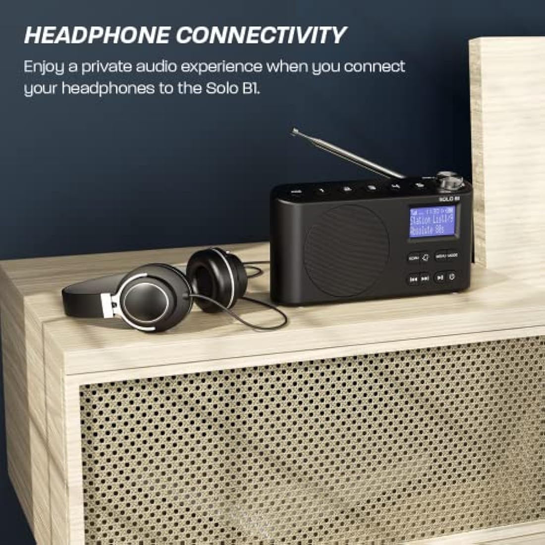 DAB/DAB+ & FM Portable Digital Radio | Bluetooth | Rechargeable Battery | Dual Alarms & Sleep Timer | Perfect for Home, Office or Outdoors | AZATOM Solo B1 (Black)