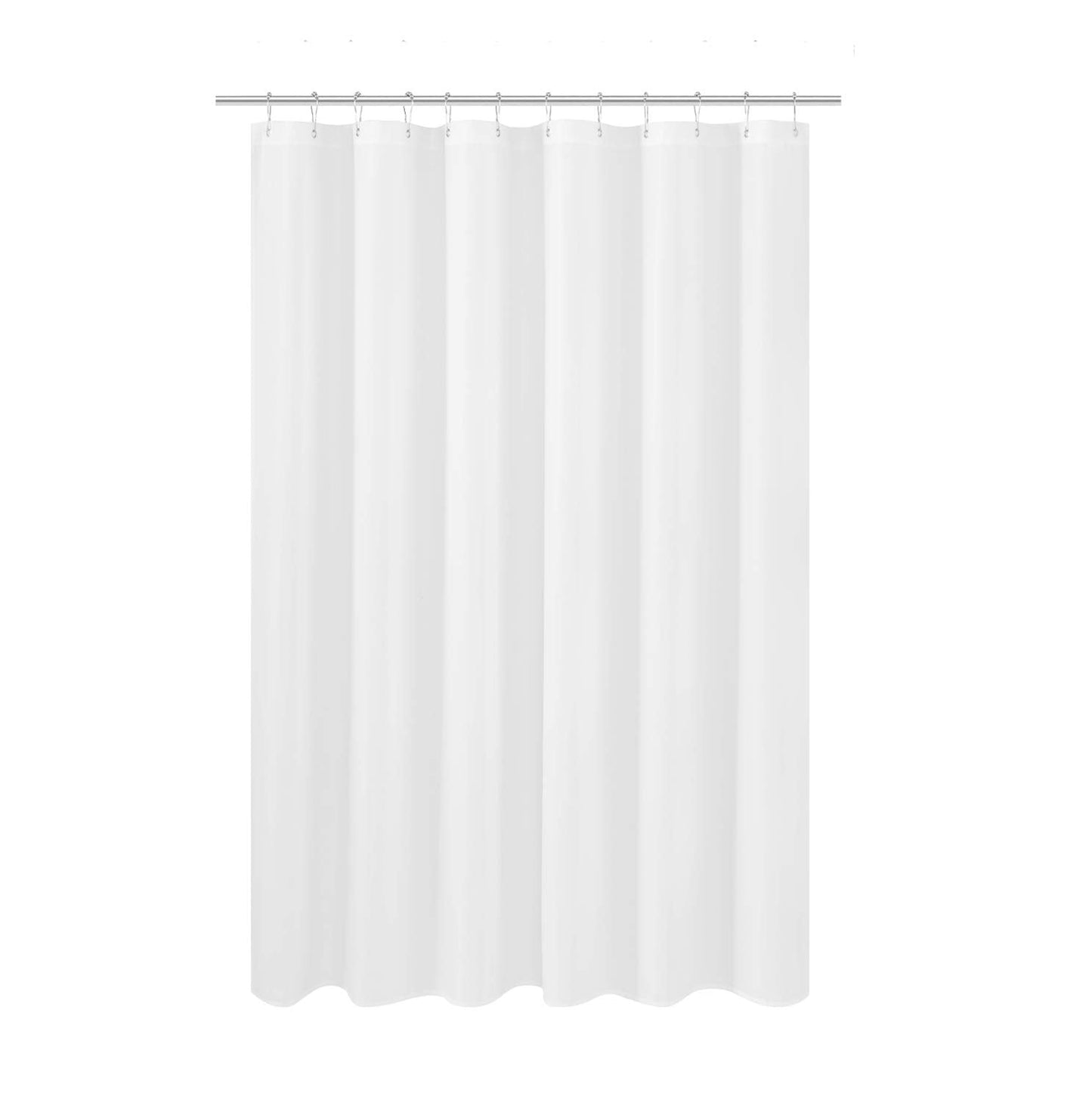 N&Y HOME Fabric Shower Curtain Liner 69 x 70 inches, Hotel Quality, Washable, Water Resistant White Spa Bathroom Curtains with Grommets, 69x70