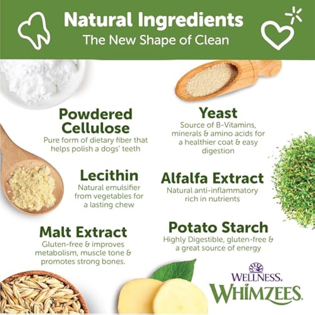 WHIMZEES by Wellness Alligator Natural Dental Chews for Dogs, Long Lasting Treats, Grain-Free, Freshens Breath, Medium Breed, 12 Count