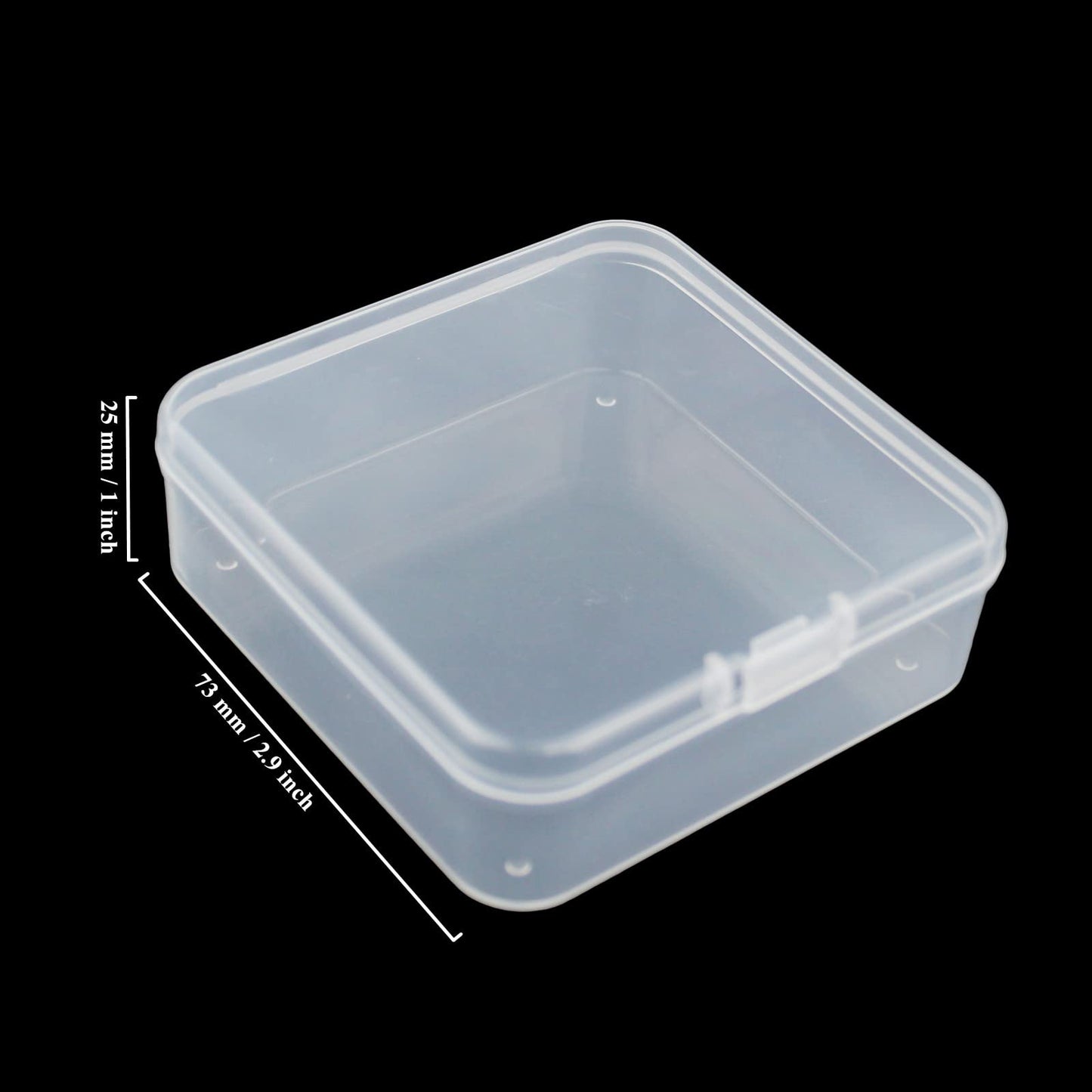 LJY Clear Square Plastic Boxes with Lids, 23 Pack, 3 x 3 x 1 in