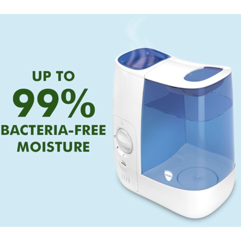 Vicks Warm Mist Humidifier - 3.8 litre tank - More comfortable sleep and easy breathing - Up to 99% Bacteria-Free mist - Rooms up to 37m2 - Bedroom
